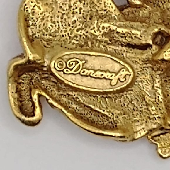 Little Girl with Kitten Brooch/Pin Vintage Signed Danecraft - Picture 3 of 6